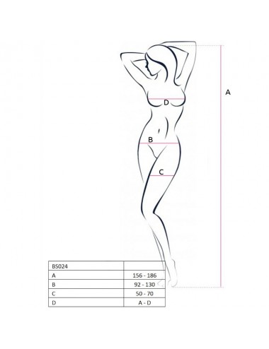 PASSION WOMAN BS024 BODYSTOCKING NERO TAGLIA UNICA