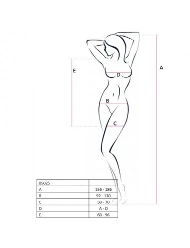 PASSION WOMAN BS025 ABITO BODYSTOCKING STILE NERO TAGLIA UNICA