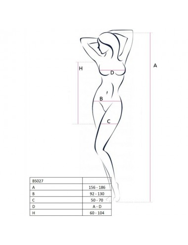 PASSION WOMAN BS027 ABITO BODYSTOCKING STILE NERO TAGLIA UNICA