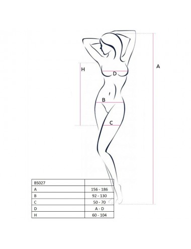 PASSION WOMAN BS027 ABITO BODYSTOCKING STILE BIANCO TAGLIA UNICA