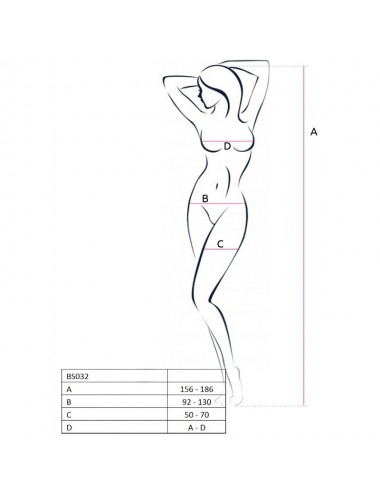 PASSION WOMAN BS032 BODYSTOCKING NERO TAGLIA UNICA