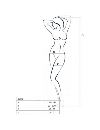 PASSION WOMAN BS032 BODYSTOCKING ROSSO TAGLIA UNICA