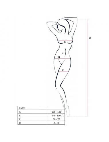 PASSION WOMAN BS032 BODYSTOCKING ROSSO TAGLIA UNICA