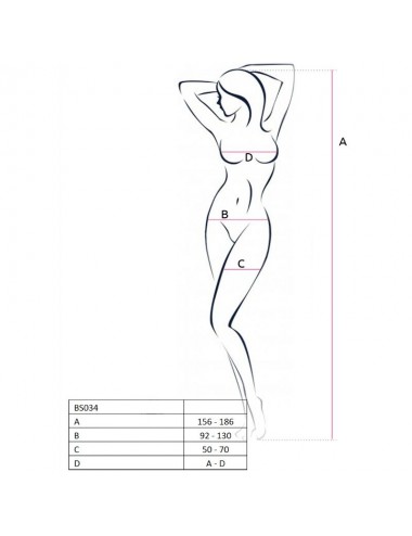 PASSION WOMAN BS034 BODYSTOCKING NERO TAGLIA UNICA