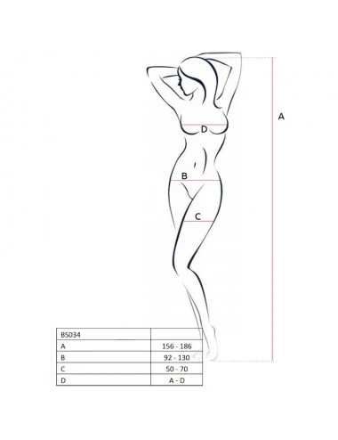 PASSION WOMAN BS034 BODYSTOCKING BIANCO TAGLIA UNICA