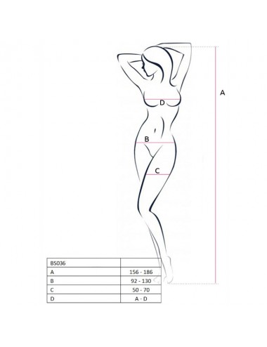 PASSION WOMAN BS036 BODYSTOCKING BIANCO TAGLIA UNICA