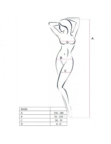 PASSION WOMAN BS036 BODYSTOCKING BIANCO TAGLIA UNICA