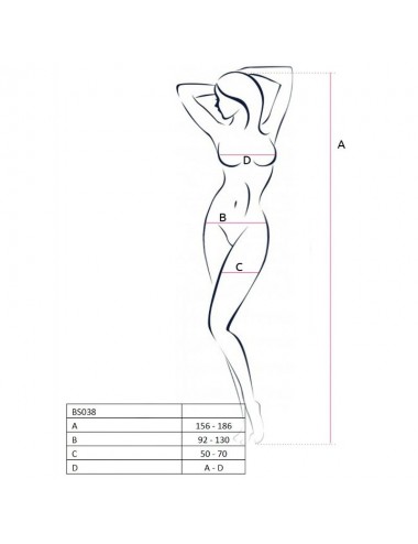 PASSION WOMAN BS038 BODYSTOCKING BIANCO TAGLIA UNICA