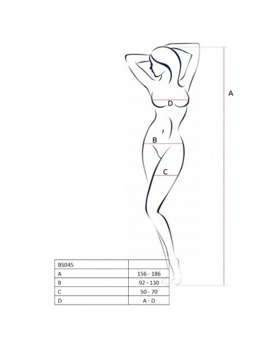 PASSION WOMAN BS045 BODYSTOCKING BIANCO TAGLIA UNICA