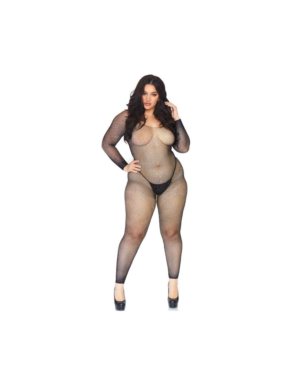 BODYSTOCKING LEG AVENUE IN RETE CON BRILLANTE 1X-2X