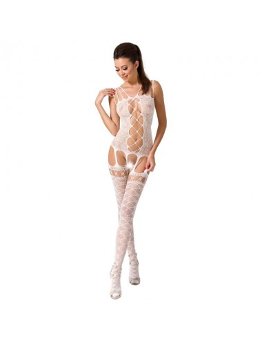 PASSION WOMAN BS054 BODYSTOCKING BIANCO TAGLIA UNICA