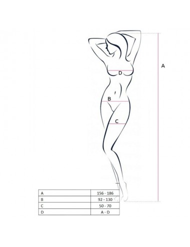 PASSION WOMAN BS055 BODYSTOCKING ROSSO TAGLIA UNICA