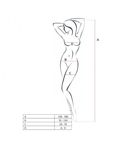 PASSION WOMAN BS055 BODYSTOCKING ROSSO TAGLIA UNICA