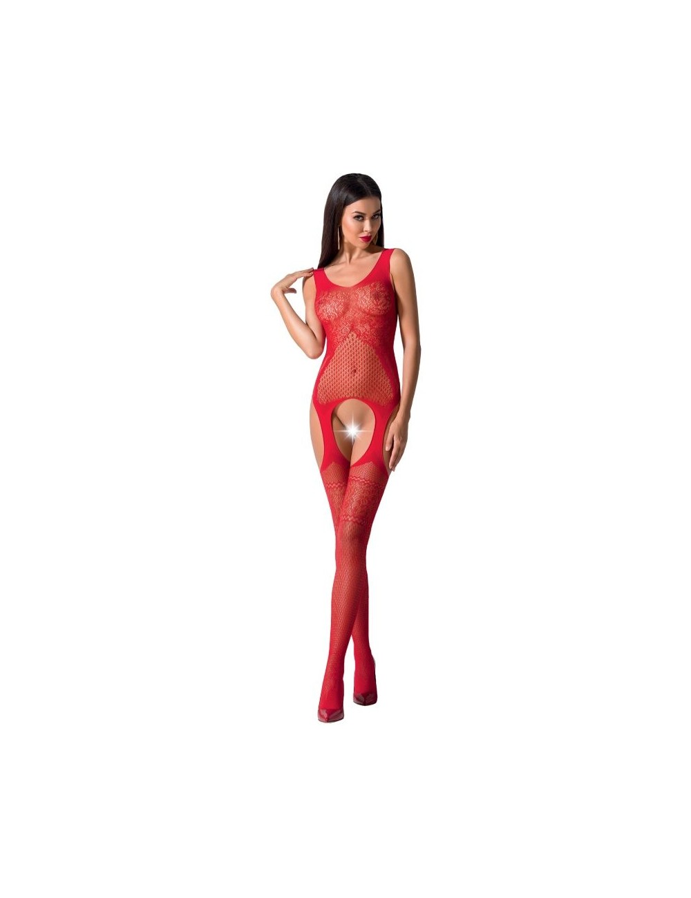 PASSION WOMAN BS061 BODYSTOCKING ROSSO TAGLIA UNICA PASSION WOMAN BS061 BODYSTOCKING ROSSO TAGLIA UNICA