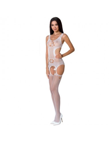 PASSION WOMAN BS066 BODYSTOCKING BIANCO TAGLIA UNICA