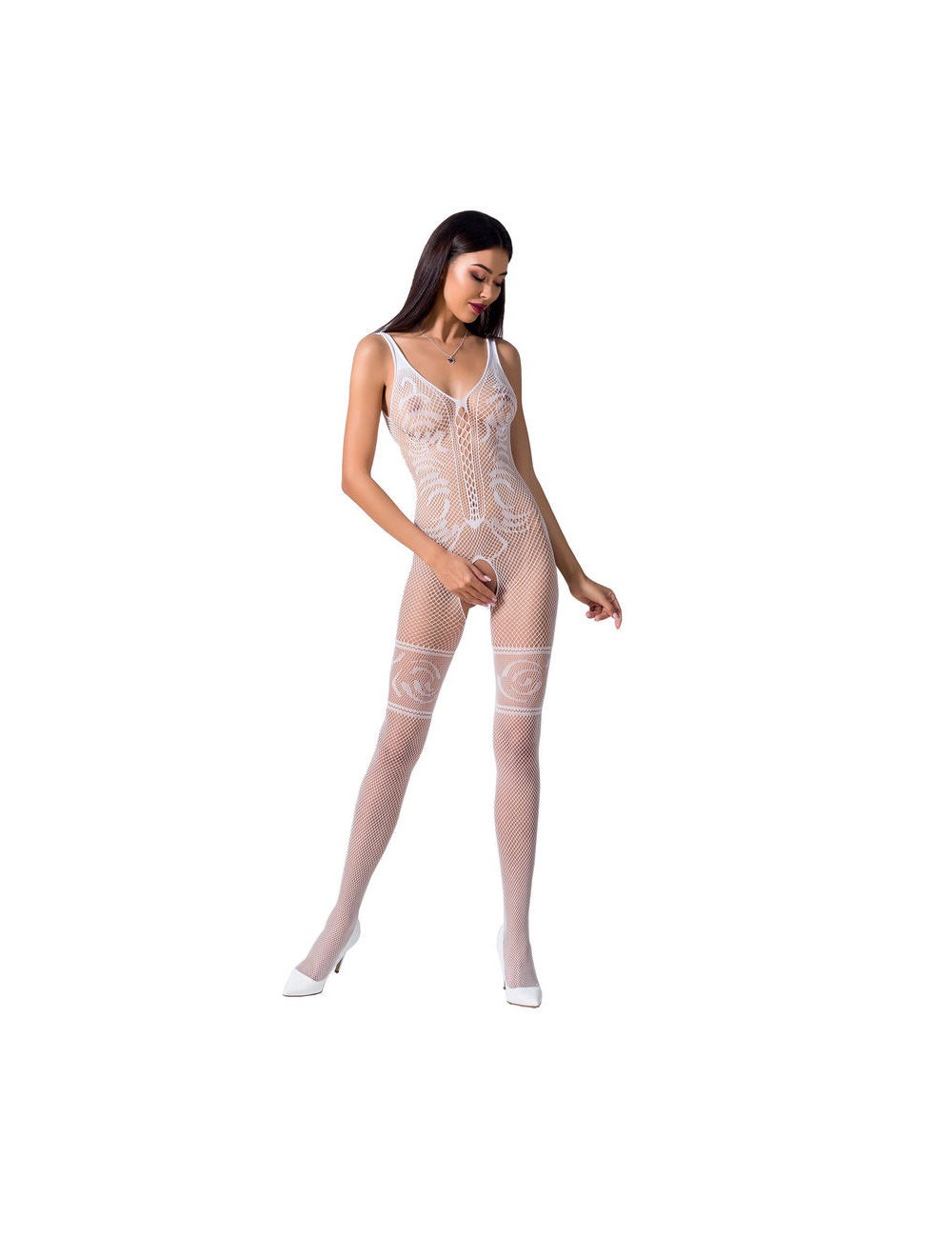 BODYSTOCKING PASSION WOMAN BS069 - TAGLIA UNICA BIANCO BODYSTOCKING PASSION WOMAN BS069 - TAGLIA UNICA BIANCO
