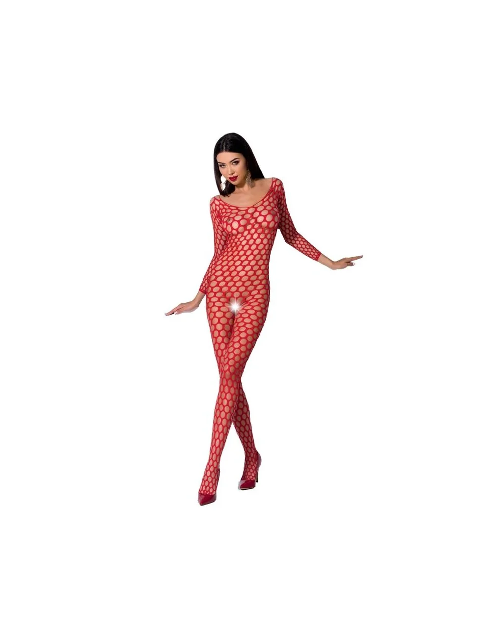 PASSION WOMAN BS077 BODYSTOCKING TAGLIA UNICA ROSSO