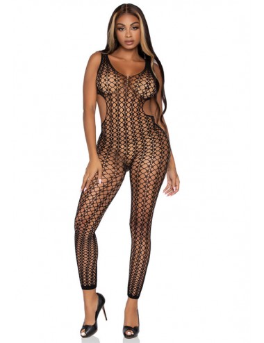 LEG AVENUE LATTICE NET BODYSTOCKING TAGLIA UNICA