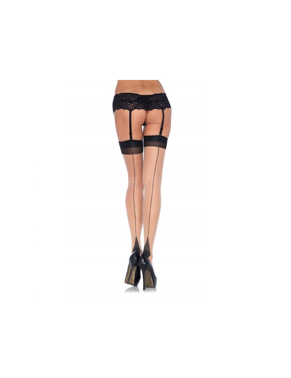 COSCIA IN LYCRA SHEER 2 TONI CON CUCITURA E TACCO CUBANO COSCIA IN LYCRA SHEER 2 TONI CON CUCITURA E TACCO CUBANO