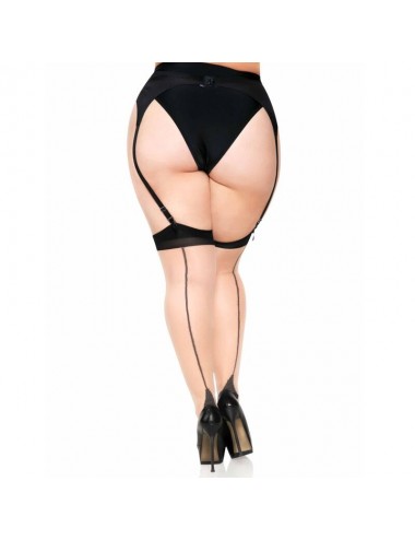 COSCIA PLUS LYCRA SHEER 2 TONI CON CUCITURA E TACCO CUBANO