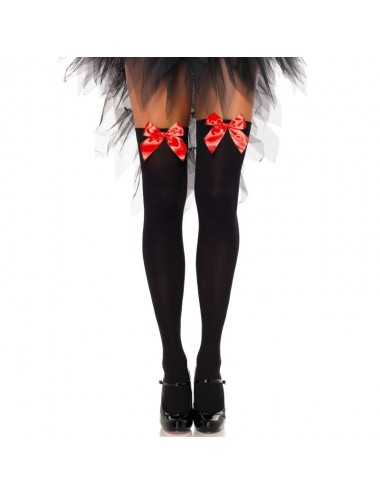LEG AVENUE CALZE NERE CON TAGLIA ROSSA TAGLIA UNICA