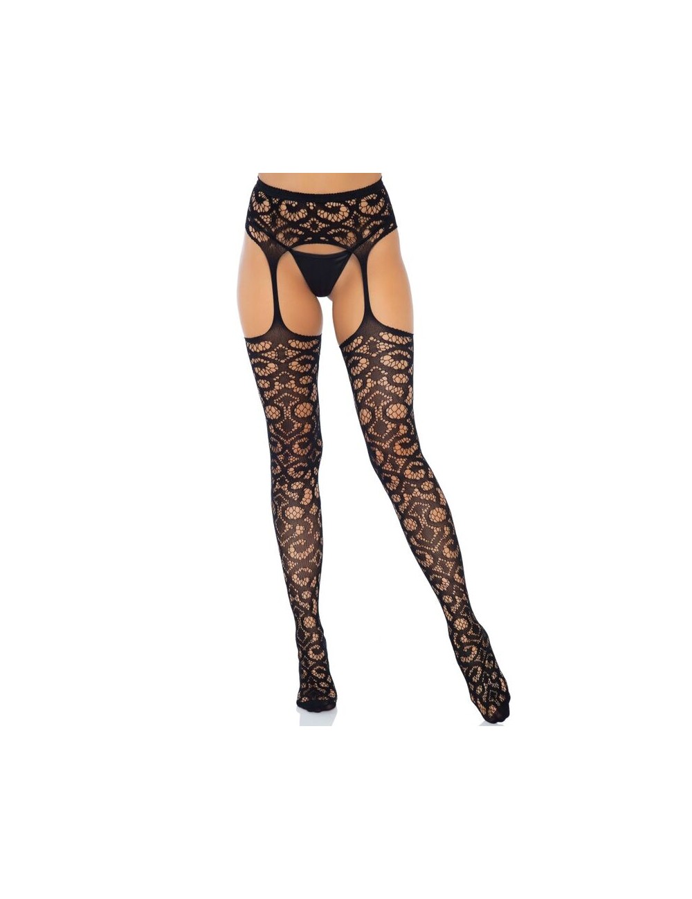 LEG AVENUE SCROLL PIZZO LEG AVENUE CALZE DA CINTURA TAGLIA UNICA LEG AVENUE SCROLL PIZZO LEG AVENUE CALZE DA CINTURA TAGLIA UNICA