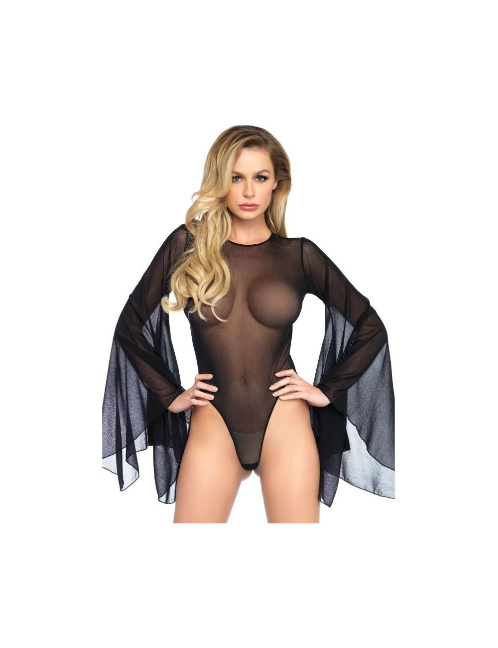 LEG AVENUE TEDDY CON MANICA CAPPUCCIO L / XL LEG AVENUE TEDDY CON MANICA CAPPUCCIO L / XL