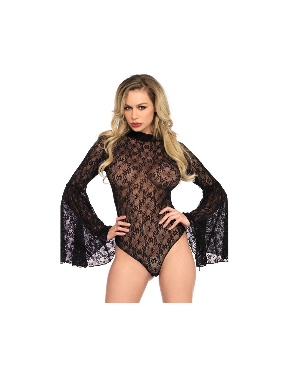 LEG AVENUE TEDDY COLLO ALTO CON MANICA A CAMPANA TAGLIA UNICA LEG AVENUE TEDDY COLLO ALTO CON MANICA A CAMPANA TAGLIA UNICA