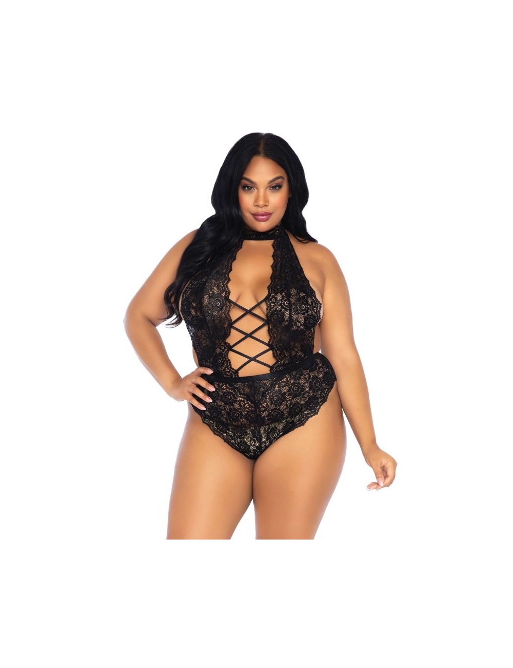 LEG AVENUE TEDDY APERTURA FRONTALE PLUS SIZE