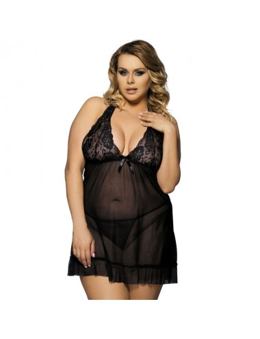 SUBBLIME QUEEN PLUS BABYDOLL MOTIVI FLOREALI NEL SENO