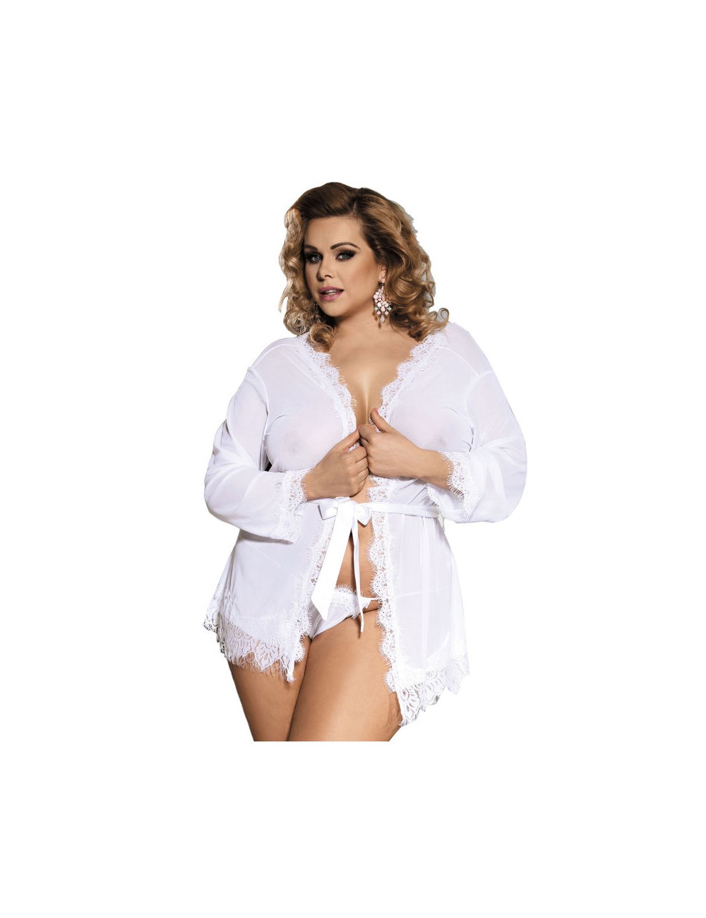 SUBBLIME QUEEN PLUS BABYDOLL BIANCO CON FRANGE SUBBLIME QUEEN PLUS BABYDOLL BIANCO CON FRANGE