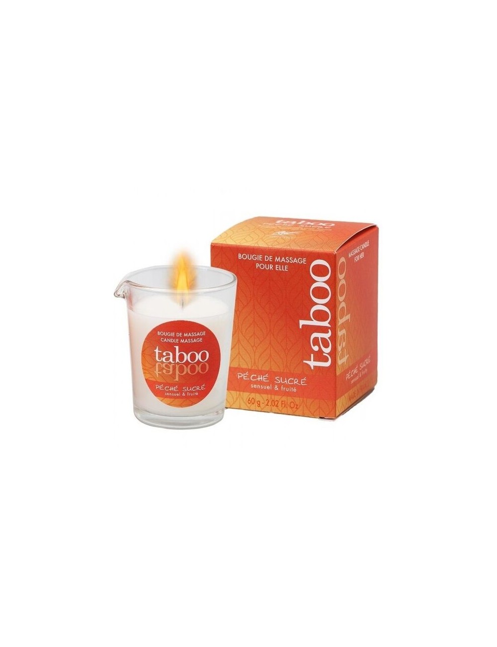 TABOO CANDELA MASSAGGIO DONNA PECHE SUCRE ODORE NETTARINA