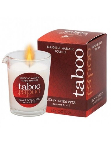 TABOO CANDELA DA MASSAGGIO UOMO JEUX INTERDITI PROFUMO LICHENE