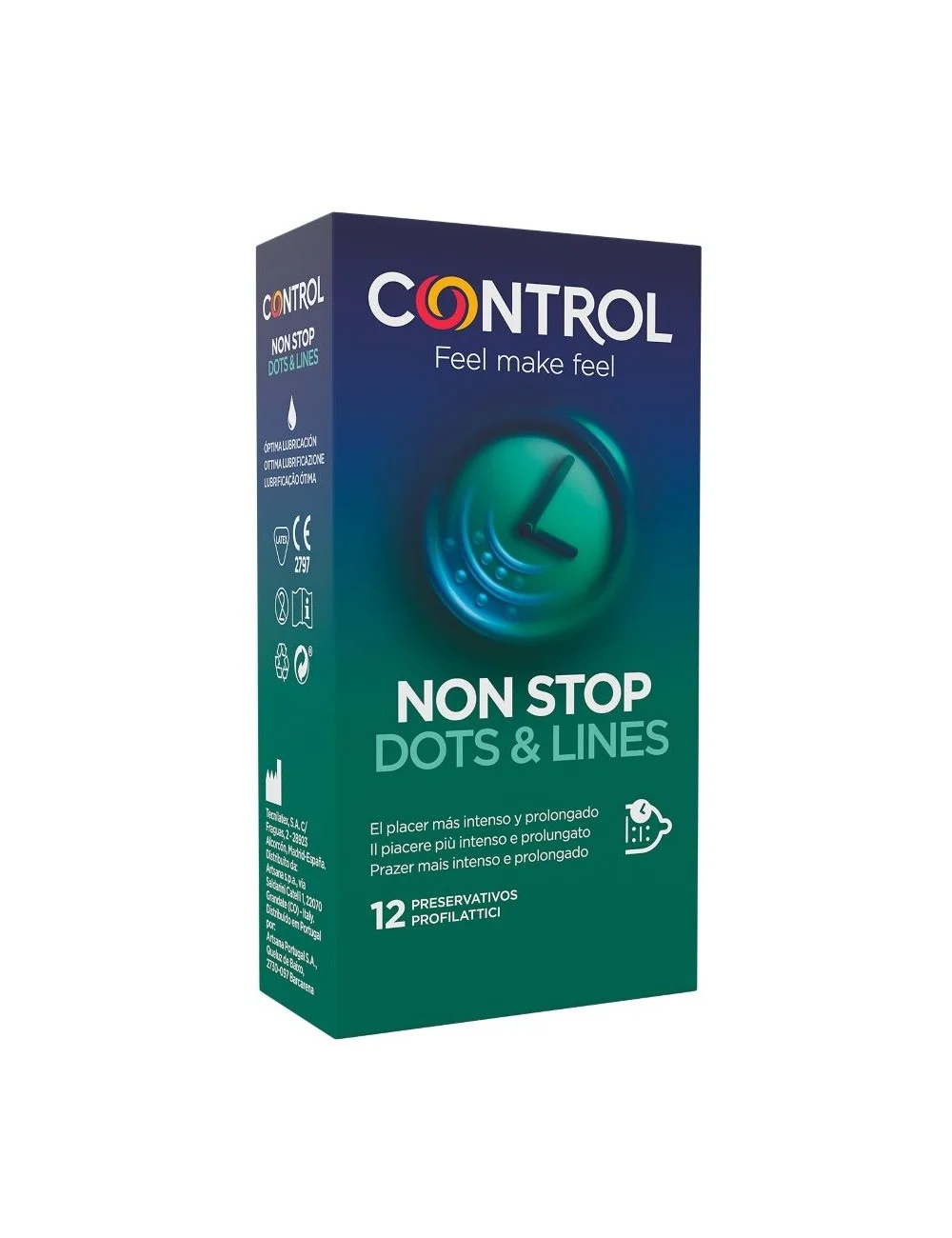 CONTROL NONSTOP DOTS AND LINES CONDOMS 12 UNITS CONTROL NONSTOP DOTS AND LINES CONDOMS 12 UNITS