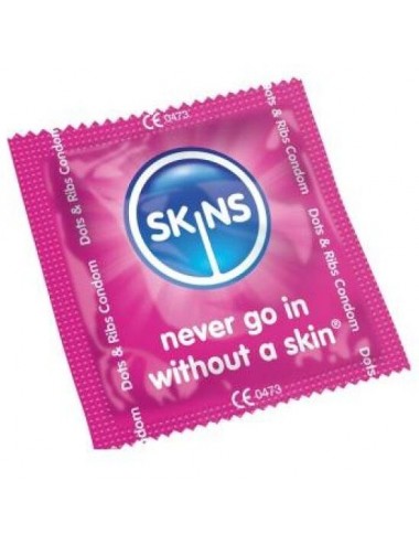 SKINS PRESERVATIVI DOTS & RIBS BAG 500 UDS