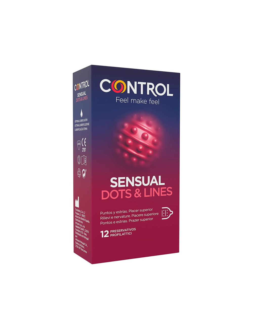 CONTROL SENSUAL DOTS & LINES PUNTOS Y ESTRIAS 12 UDS