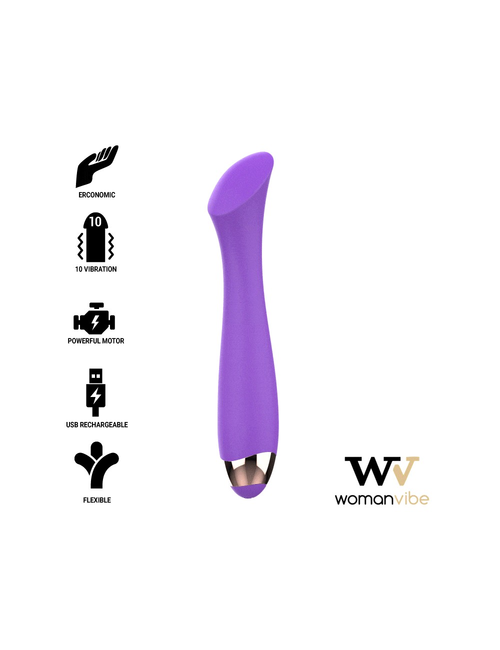VIBRATORE RICARICABILE IN SILICONE PUNTO "K" WOMANVIBE MANDY VIBRATORE RICARICABILE IN SILICONE PUNTO "K" WOMANVIBE MANDY