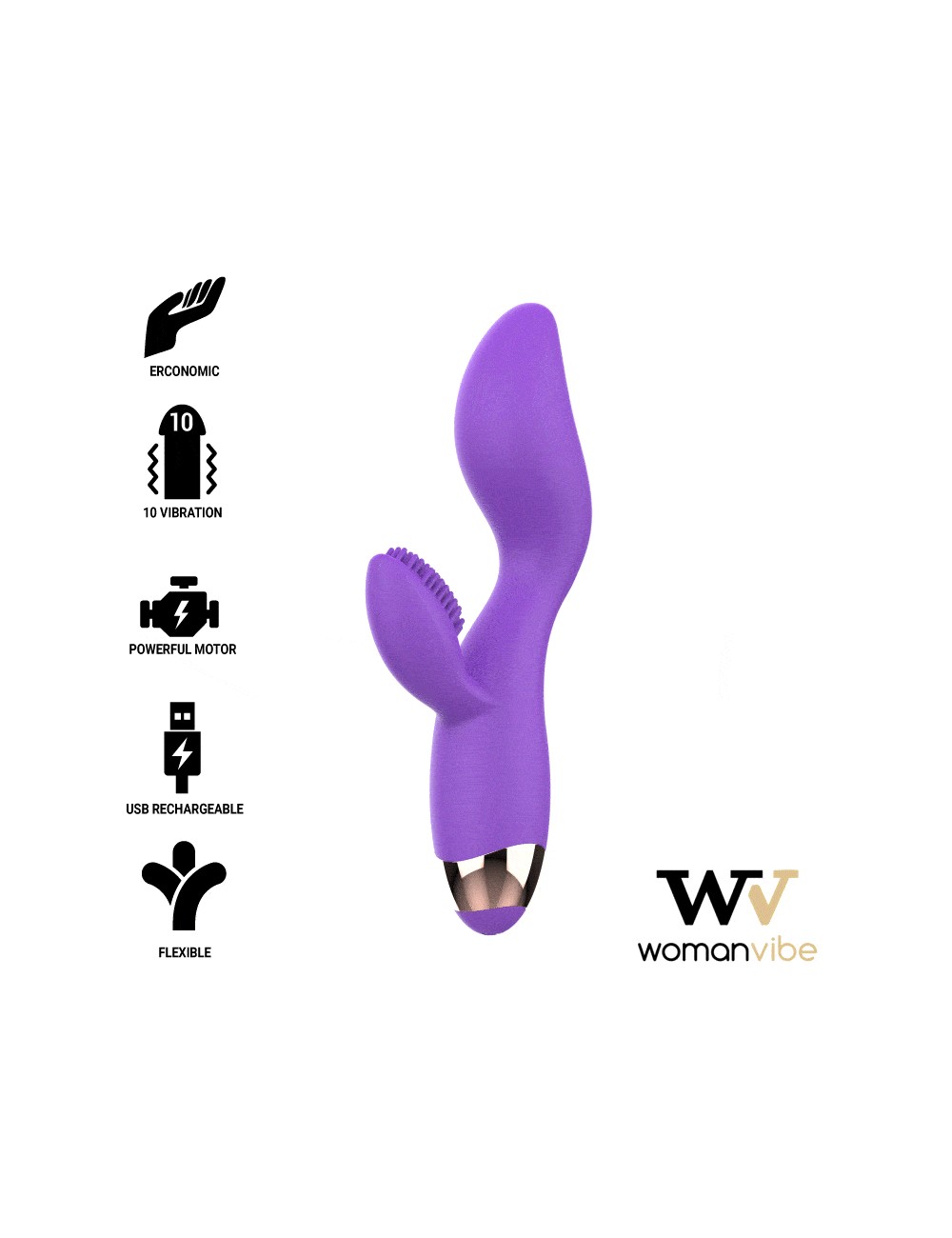 VIBRATORE IN SILICONE RICARICABILE WOMANVIBE DONNA