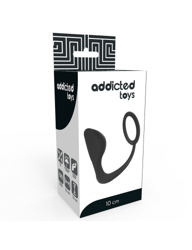 PLUG ANALE CON GIOCATTOLI addicted CON ANELLO PENE NERO