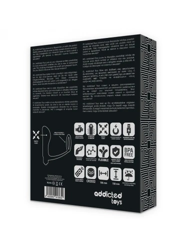 ANELLO PENE CON TELECOMANDO ADDICTED TOYS PLUG ANALE NERO RICARICABILE
