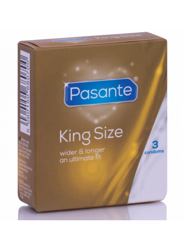 PASANTE PRESERVATIVOS KING MÁS LARGOS Y ANCHOS  3 UNIDADES