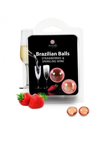 SET 2 PALLINE BRASILIANE FRAGOLE CON CAVA