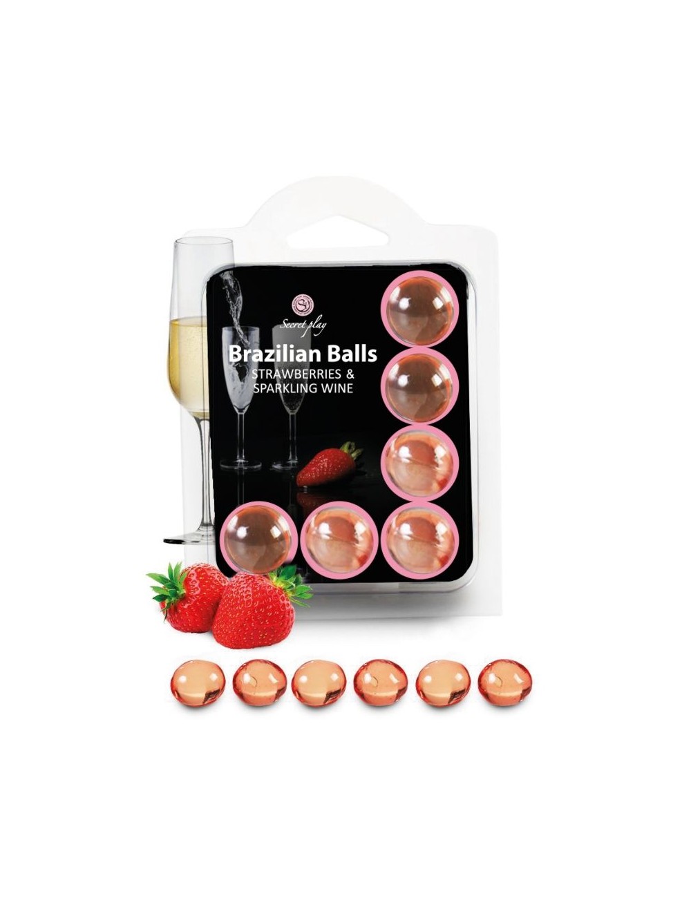 SECRETPLAY SET 6 PALLINE BRASILIANE FRAGOLE CON CAVA