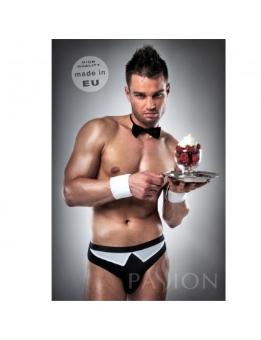 COMPLETO CAMERIERE S NERO / BIANCO PASSION MEN LINGERIE S / M