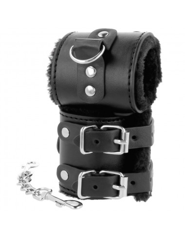 DARKNESS  WRIST RESTRAINTS BLACK WITH FUR