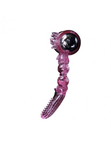 ANILLO SILICONA 10 RITMOS  LENGUA CON VIBRACION ROSA