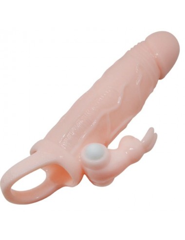 BRAVE MAN FUNDA PENE CON RABBIT VIBRADOR 16.5 CM NATURAL