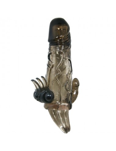 BRAVE MAN FUNDA PENE ANAL Y CLITORIS VIBRADOR 16.5 CM NEGRO