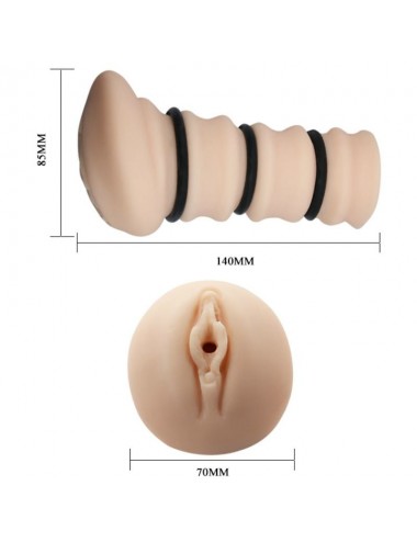 CRAZY BULL - MANICA MASTURBANTE CON ANELLI - MODELLO VAGINA 2
