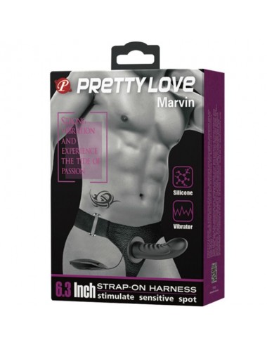 PRETTY LOVE MARVIN STRAP ON CON VIBRACION Y DILDO HUECO